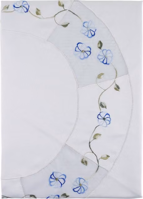 Clematis Blue and White Floral Square Easy Care Tablecloth, W: 86.36 cm
