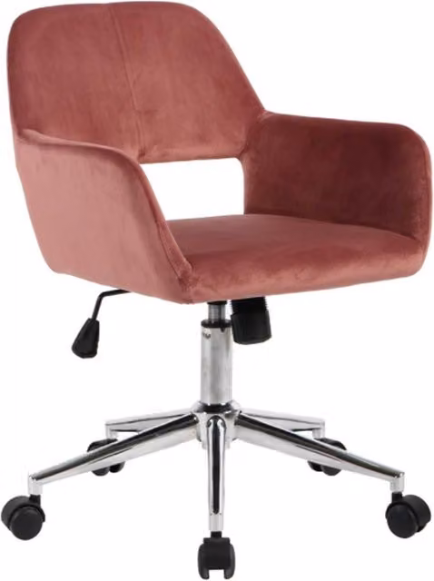 CALICOSY Ross Adjustable Velvet Office Task Chair in Pink