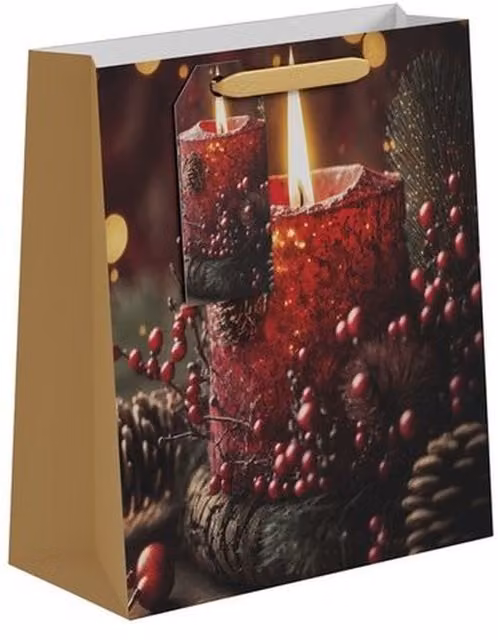 Kingsbury Gifts Christmas Paper Gift Bags in Red, Gold and Multicolour