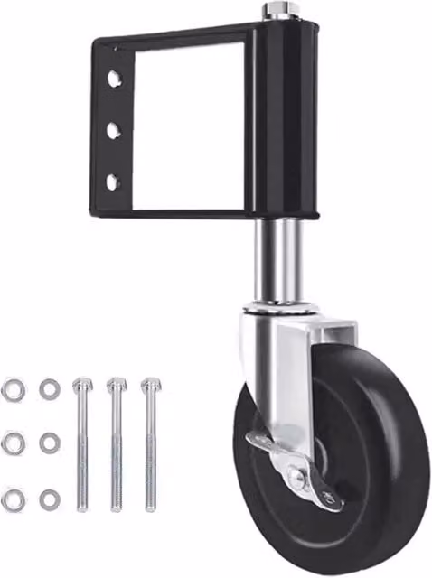 Havendro Heavy Duty 4 Inch Black Swivel Gate Wheel Caster with Rubber and Metal Plate