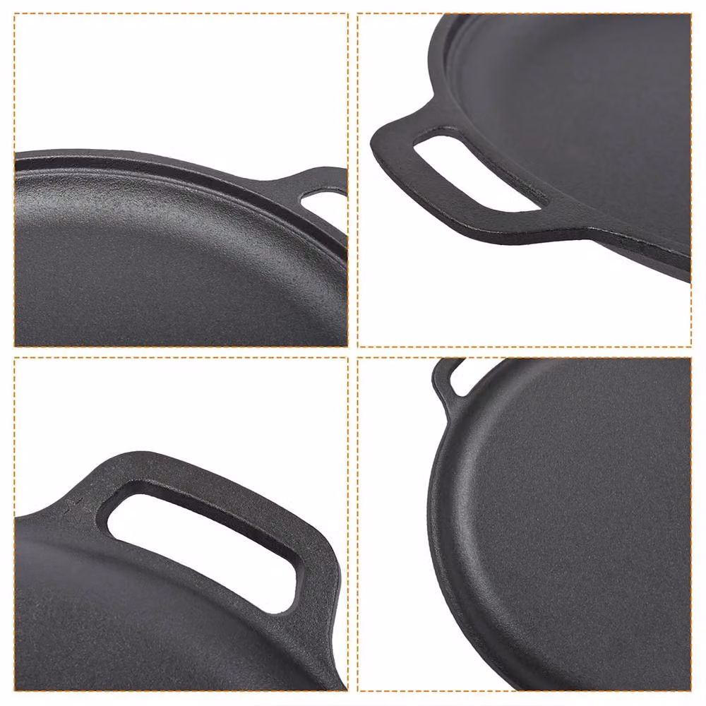 Ventryn Non Stick Cast Iron Grill Pan with Double Handles, Black, Diameter: 35 cm – 4