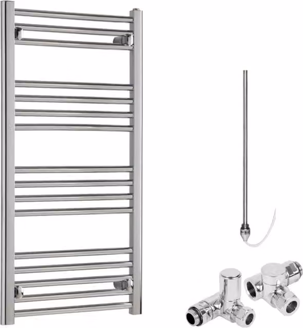 Sola Steel Towel Rail, Silver, Height: 120 cm