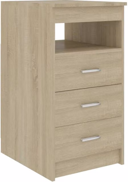 Berkfield Home Sonoma Oak Drawer Cabinet in Light Oak, W/D/H: 40 x 50 x 76 cm