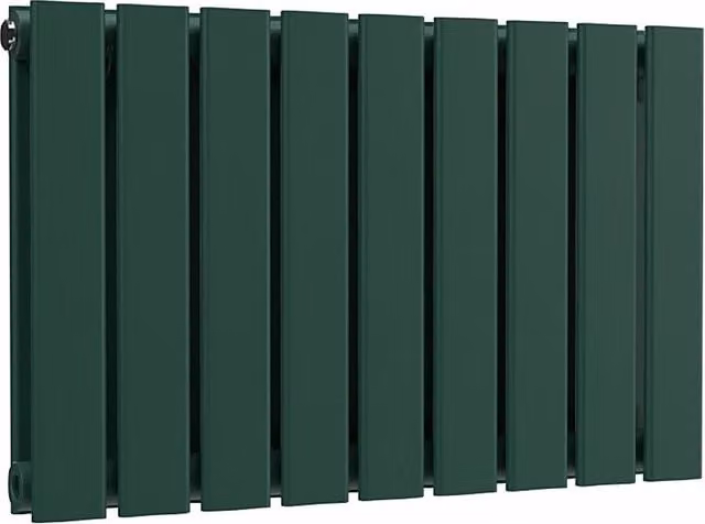 Lux Heat Flat Horizontal Double Steel Radiator in Green, W: 63 cm, H: 40 cm