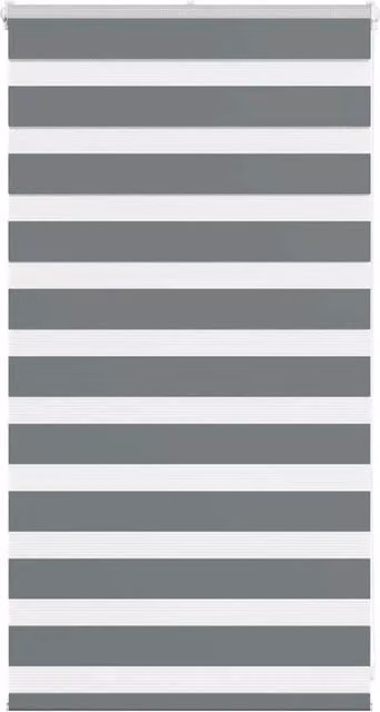 Berkfield Home Zebra Blind in Dark Grey, Polyester, W: 70 cm, H: 100 cm – 1
