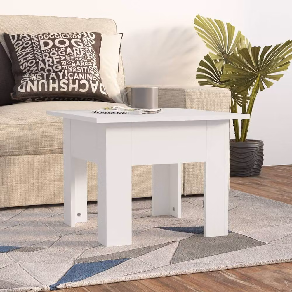 Berkfield Home Modern White Square Coffee Table, W/D/H: 55 x 55 x 42 cm – 2