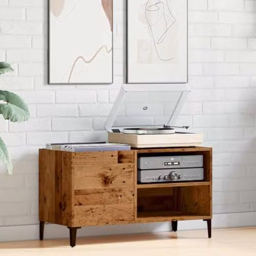 vidaXL Industrial Record Cabinet in Old Wood and Metal, Brown, W: 84.5 cm, D: 38 cm, H: 48 cm – 2