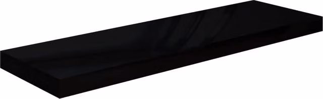 Berkfield Home Floating Wall Shelf in High Gloss Black, W: 80 cm, D: 23.5 cm, H: 3.8 cm – 1
