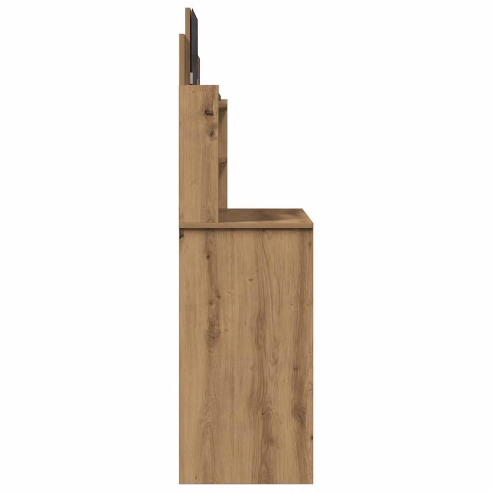 Berkfield Home Beautiful Dressing Table with Mirror in Artisan Oak Brown, W/D/H: 96 x 39 x 142 cm – 3