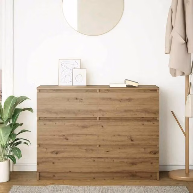 Berkfield Home Artisan Oak Sideboard in Brown, W/D/H: 100 x 35 x 76 cm