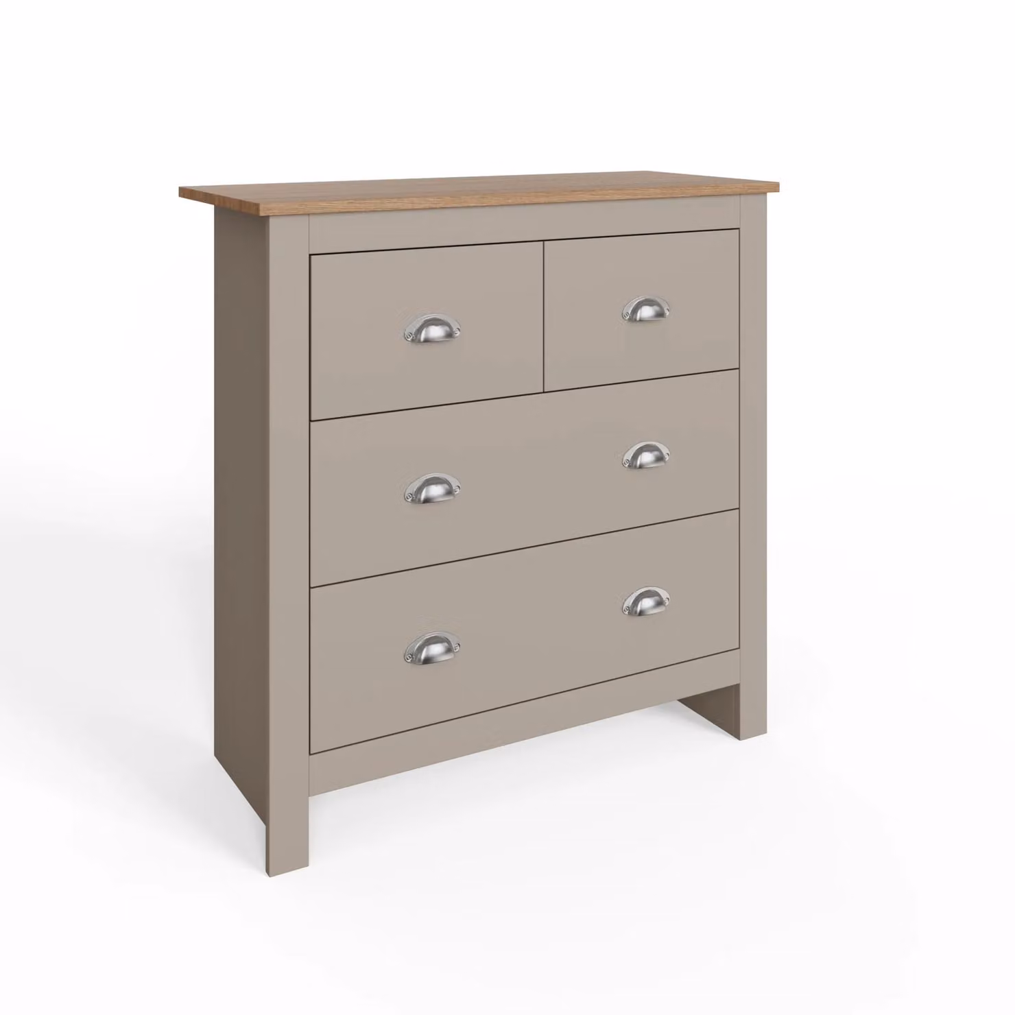 GFW Lancaster 4 Drawer Chest in Grey and Oak – 2