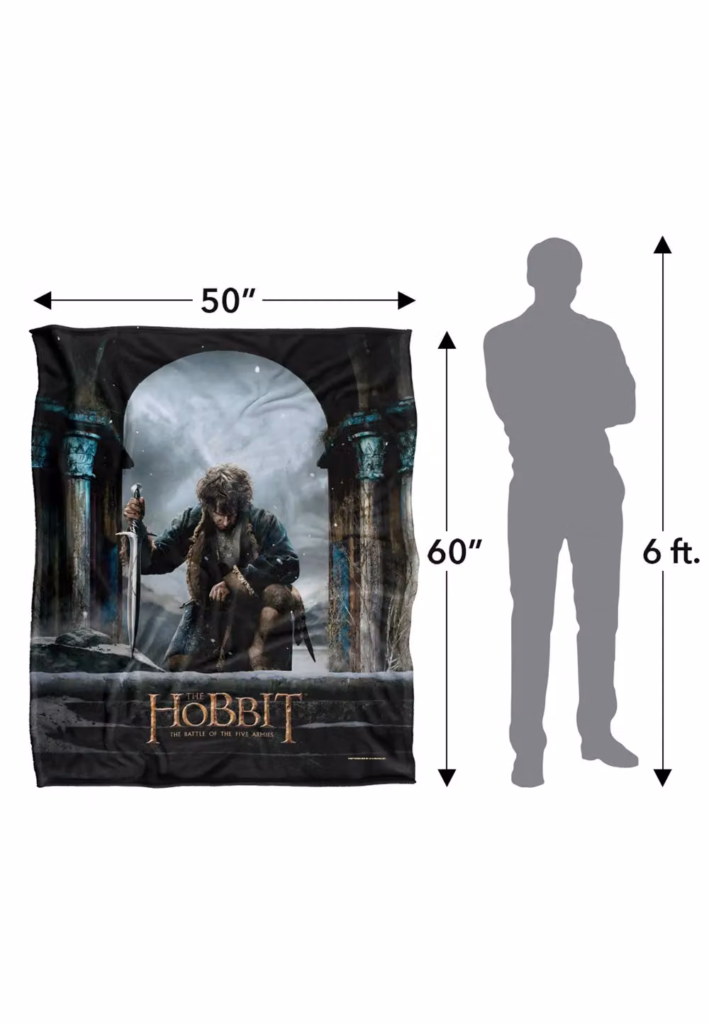 LOGOVISION The Hobbit Battle of the Five Armies Silky Touch Super Soft Fleece Throw Blanket, White and Multicolour, W/D/H: 152 x 127 x 1 cm – 8