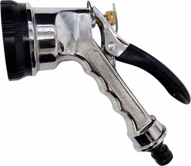 Garden Mile Silver 6 Pattern Multi Pattern Garden Hose Nozzle
