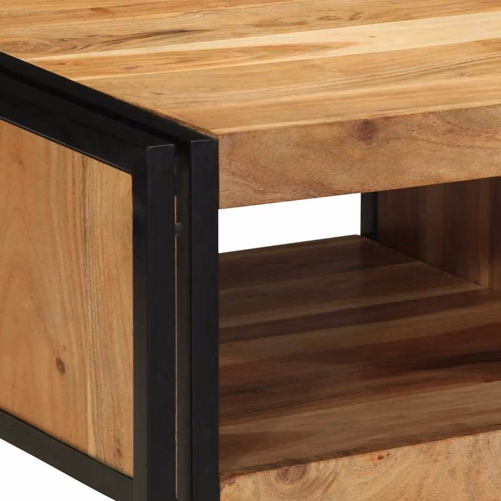 Berkfield Home Acacia Wood Coffee Table, Brown, W/D/H: 50 x 50 x 38 cm – 5