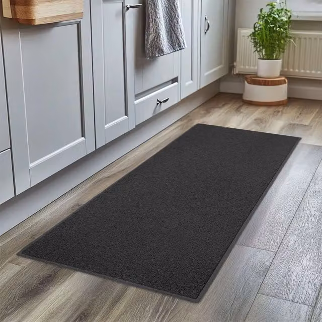 Nicoman Non-Slip PVC Spaghetti Coil Runner Rug in Black, W/D/H: 60 x 150 cm – 1