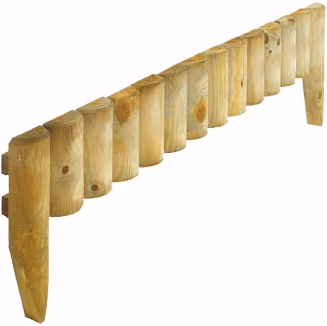 Rowlinson 9 inch Brown Wood Border Fence 1.0m