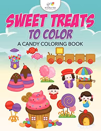 Kreative Kids Sweet Treats to Colour Candy Colouring Book for Children, Multicolour, W: 21.59 cm, H: 27.94 cm, D: 0.61 cm