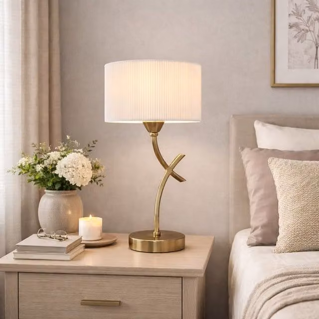 Pagazzi Justina Antique Brass Table Lamp in Gold – 1