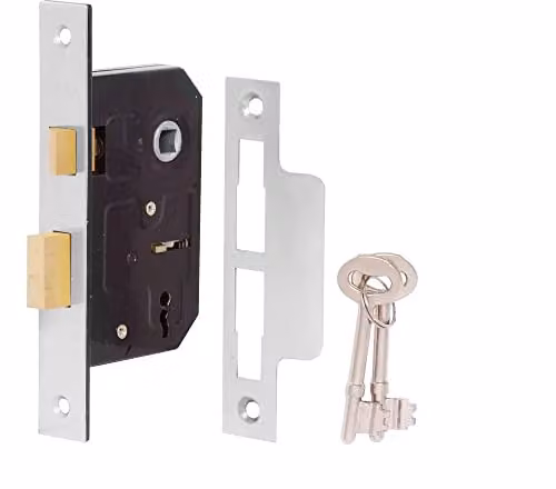 Golden Grace 3 Lever Sash Mortise Lock, Silver