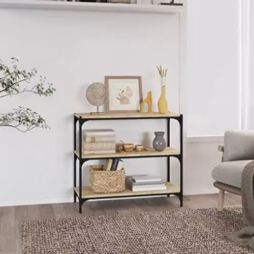 vidaXL Revera Industrial Book Cabinet in Brown, W/D/H: 80 x 33 x 70.5 cm
