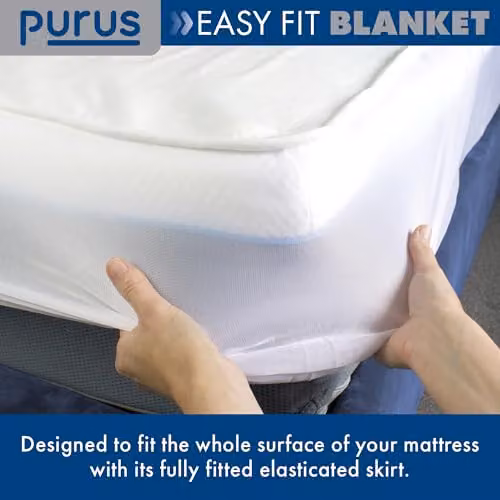 Purus Luxury White Polyester Fully Fitted Electric Heated Under Blanket with 3 Heat Settings, W/D/H: 180 x 200 cm – 2