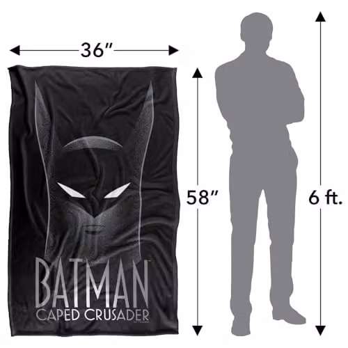 LOGOVISION Batman Caped Crusader Animated Series Headshot Super Soft Fleece Throw Blanket, Multicolour, W: 91.44 cm x D: 91.44 cm x H: 147 cm – 3