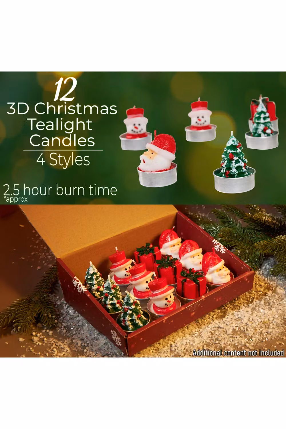 Deco Express Multicolour 3D Tealight Candle Set, Pack of 12 – 6