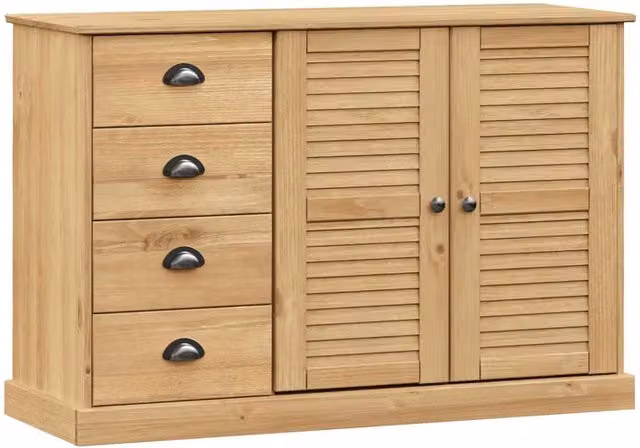 Berkfield Home VIGO Sideboard with Drawers in Light Brown Solid Pine, W/D/H: 113 x 40 x 75 cm – 1