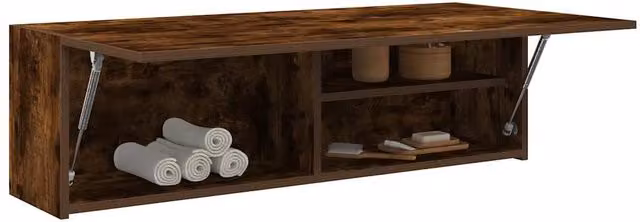 Berkfield Home Smoked Oak Bathroom Wall Cabinet, Brown, W: 100 cm, D: 25 cm, H: 30 cm