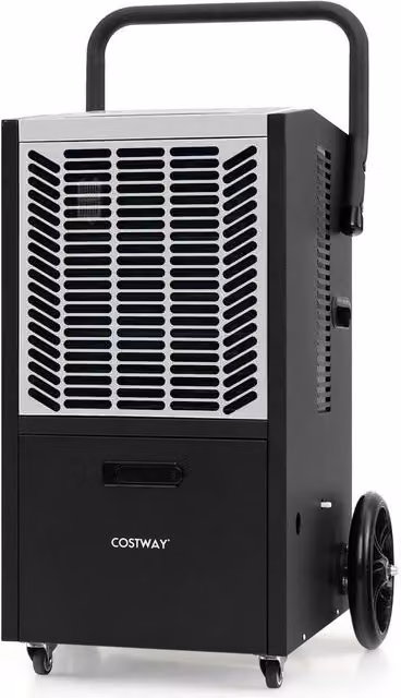 Costway Industrial Commercial Dehumidifier with 24H Timer, Black and Multicolour