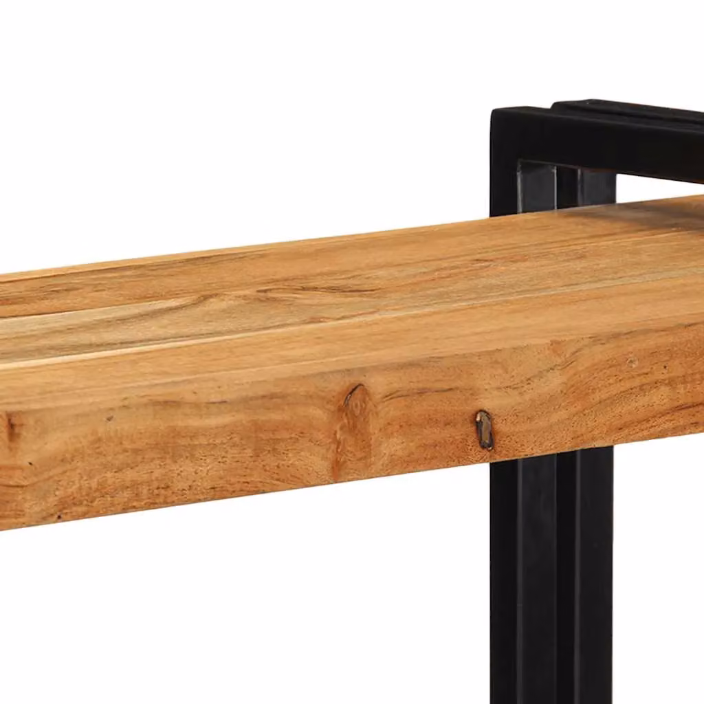 Berkfield Home Wall Mounted Acacia Wood Shelf in Brown, W/D/H: 90 x 33 x 45 cm – 5