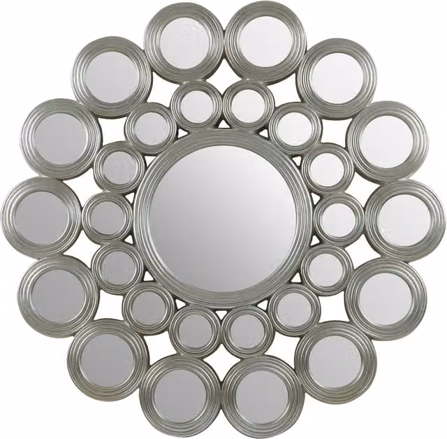 Orsina Maris Round Modern Wall Mirror in Silver by Interiors by Premier