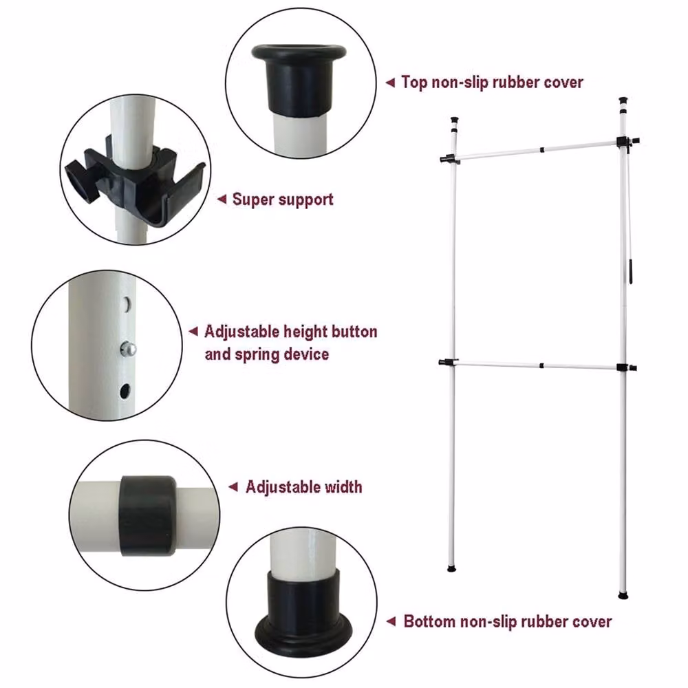 EONLION Double Clothes Rack Wardrobe Organiser in White, W: 50 cm – 3