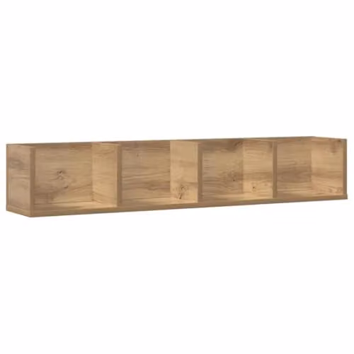 vidaXL Artisan Oak CD Wall Shelf, Brown MDF, W/D/H: 100 x 18 x 18 cm – 1