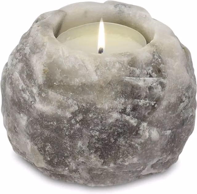 KDMK Grey Himalayan Salt Tealight Candle Holder
