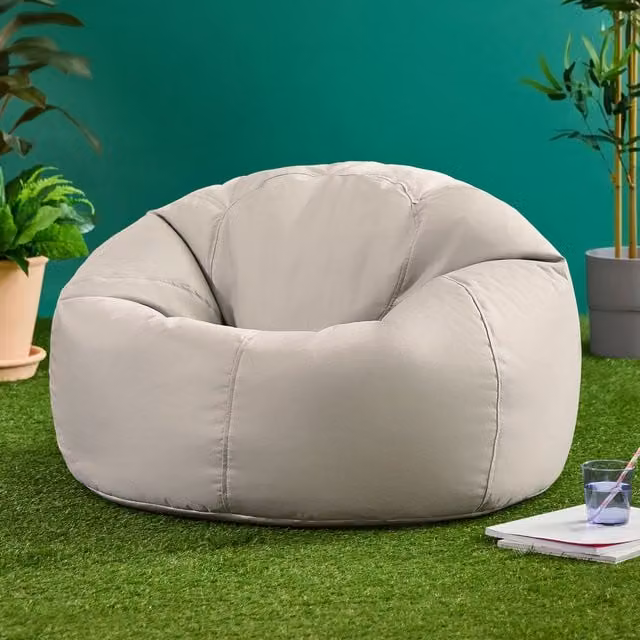 icon Kingston Classic Adult Indoor Outdoor Bean Bag Chair in Stone