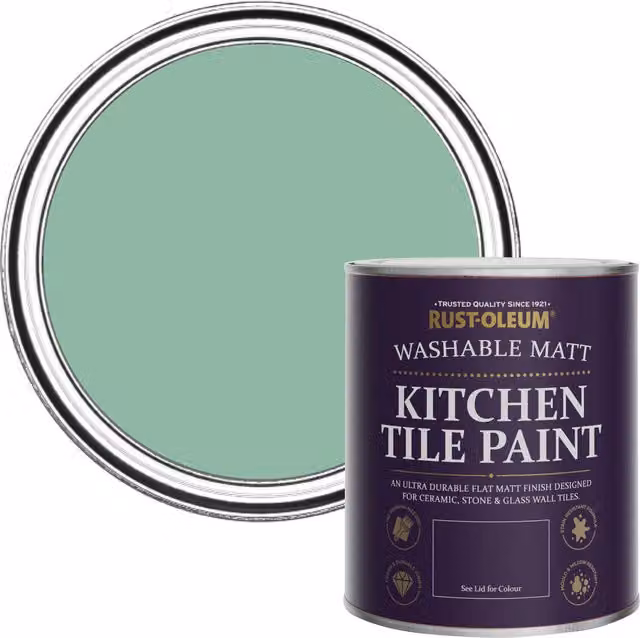 Rust-Oleum Wanderlust Matt Kitchen Tile Paint, Green, 750ml