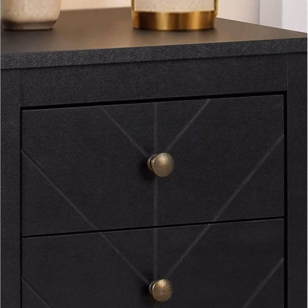 Birlea Emerson Pair of 3 Drawer Bedside Cabinets in Black – 2