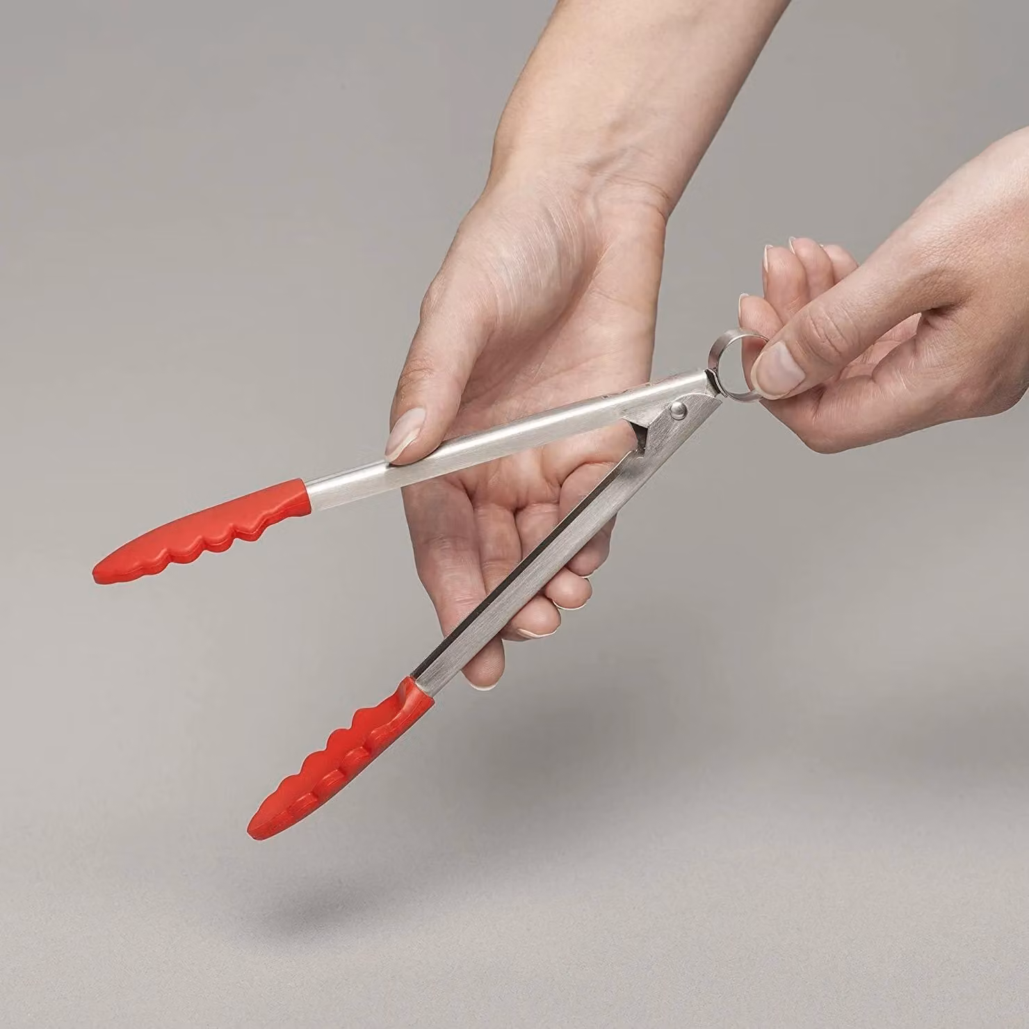 Zeal Red Silicone and Stainless Steel Mini Cooking Tongs, 20cm – 3