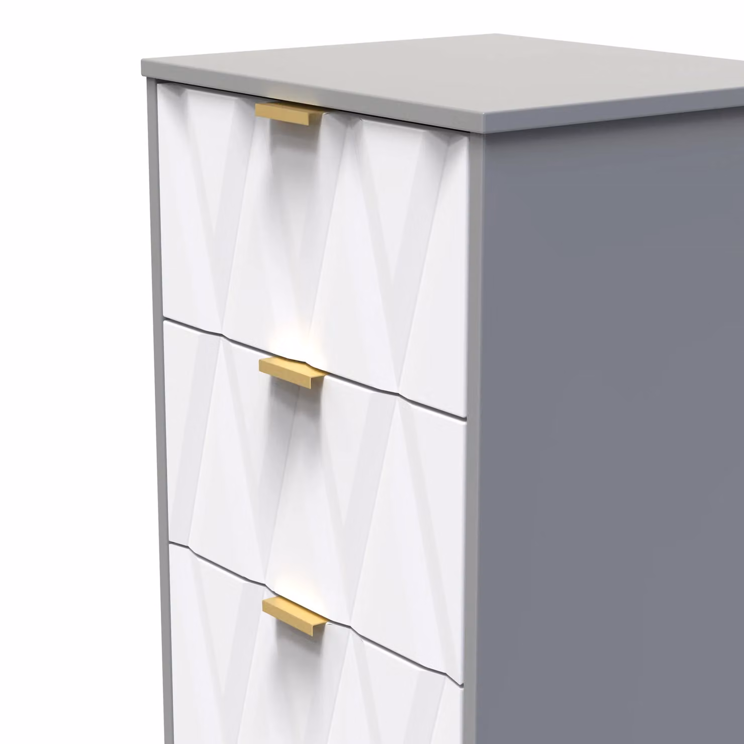 Ready Assembled 2 U Washington 5 Drawer Tall Bedside Chest in White and Multicolour – 2