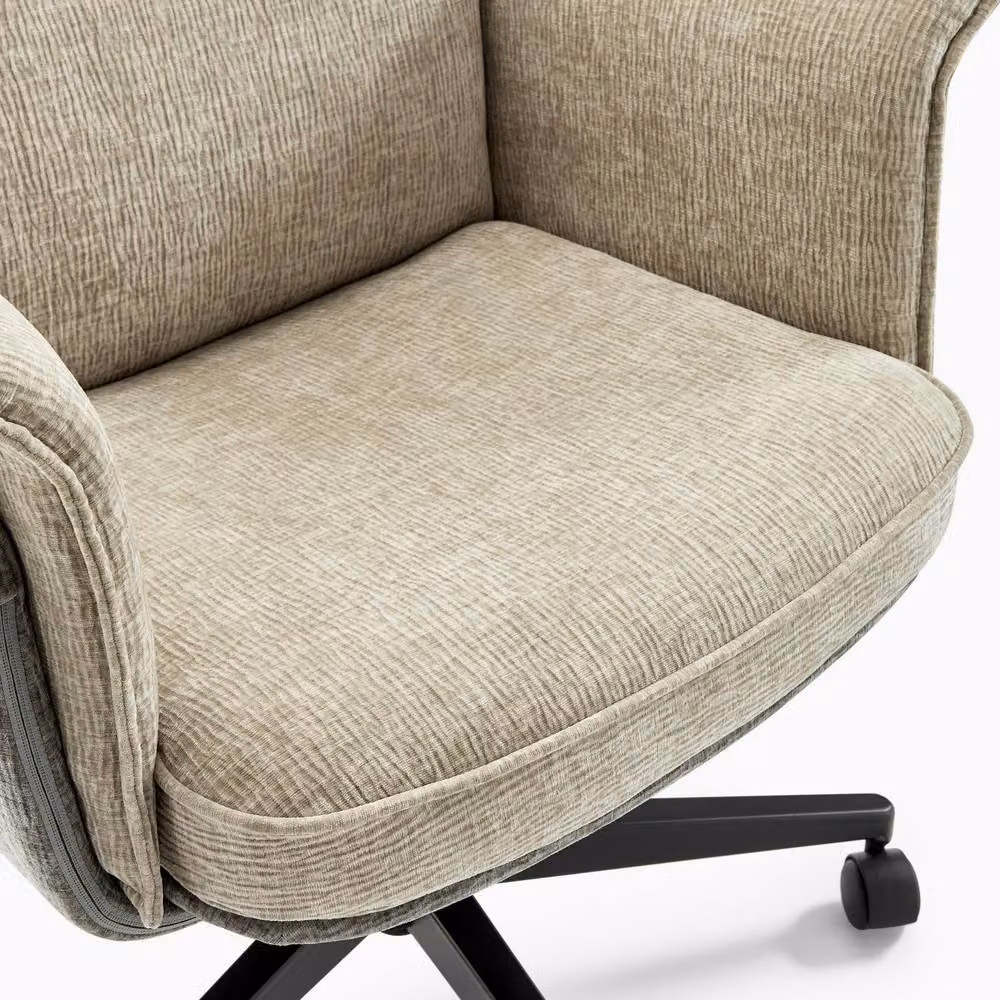 FurnitureboxUK Margaux Grey Swivel Office Chair with Armrests and Castors – 3