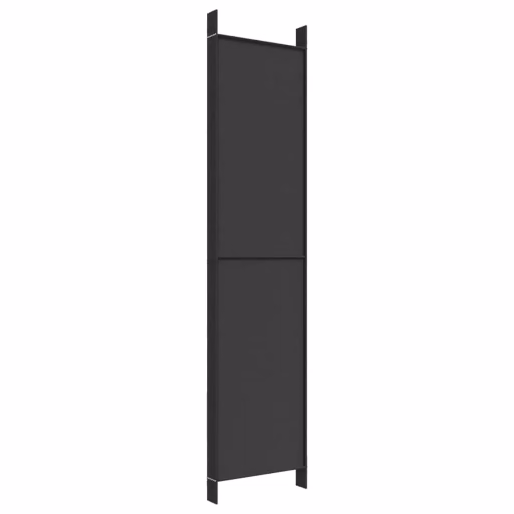 Berkfield Home 6-Panel Fabric Room Divider in Black, H 220 cm x W 300 cm – 3