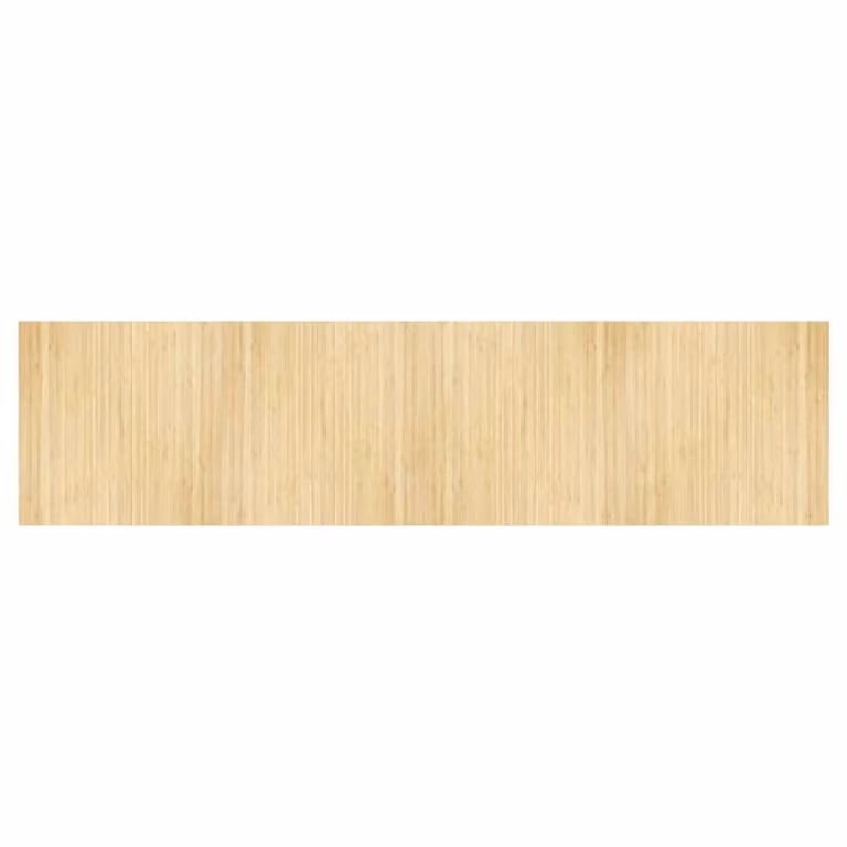 Berkfield Home Rectangular Bamboo Rug in Beige, W: 100 cm, L: 400 cm