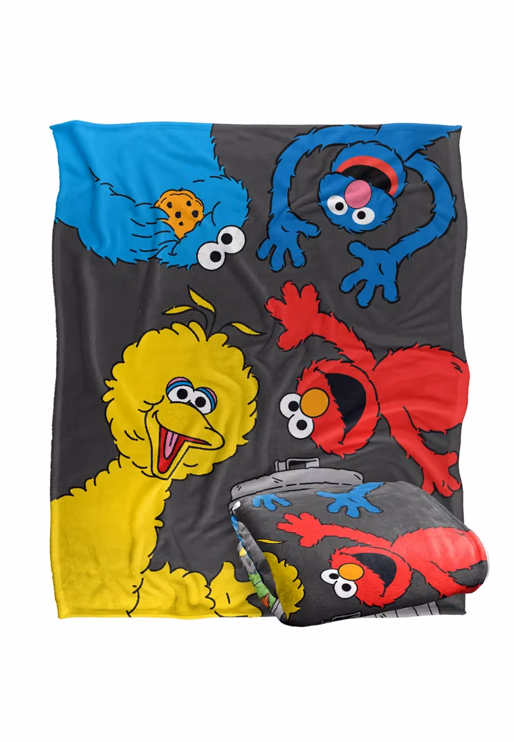 LOGOVISION Sesame Street Characters All Around Super Soft Fleece Throw Blanket, White and Multicolour, W: 152 cm, D: 127 cm – 2