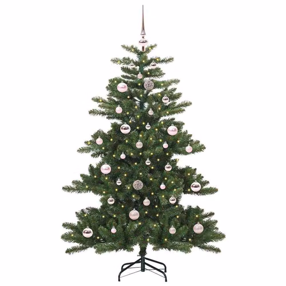 Berkfield Home Green Artificial Hinged Christmas Tree with 150 LEDs, Height: 150 cm – 2