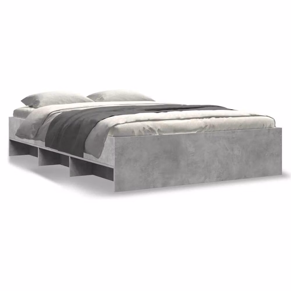 Berkfield Home Durable Bed Frame in Concrete Grey, W/D/H: 140 x 200 x 35 cm – 3