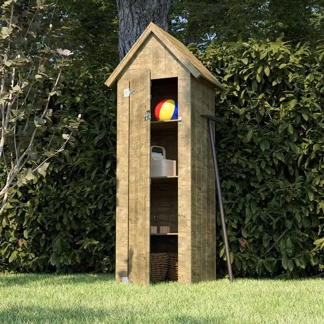 Cerland Opale Wooden Sentry Shed Tool Store in Natural Brown and Beige