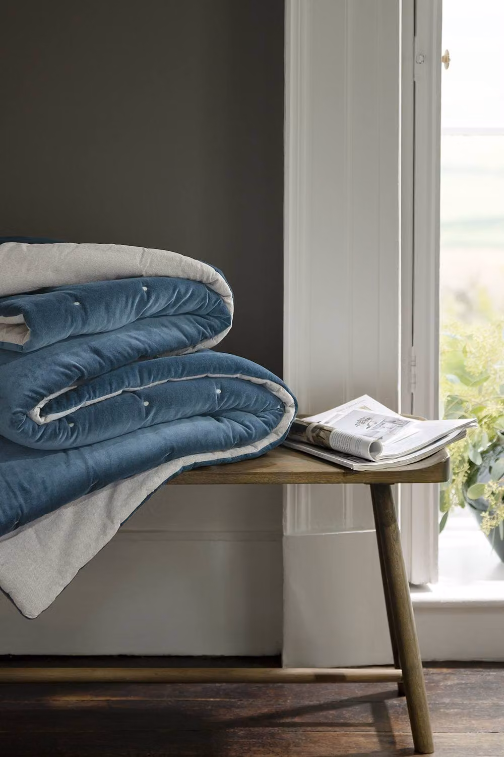 Christy Jaipur Luxury Quilted Cotton Throw in Blue, W: 140 cm x L: 200 cm – 2
