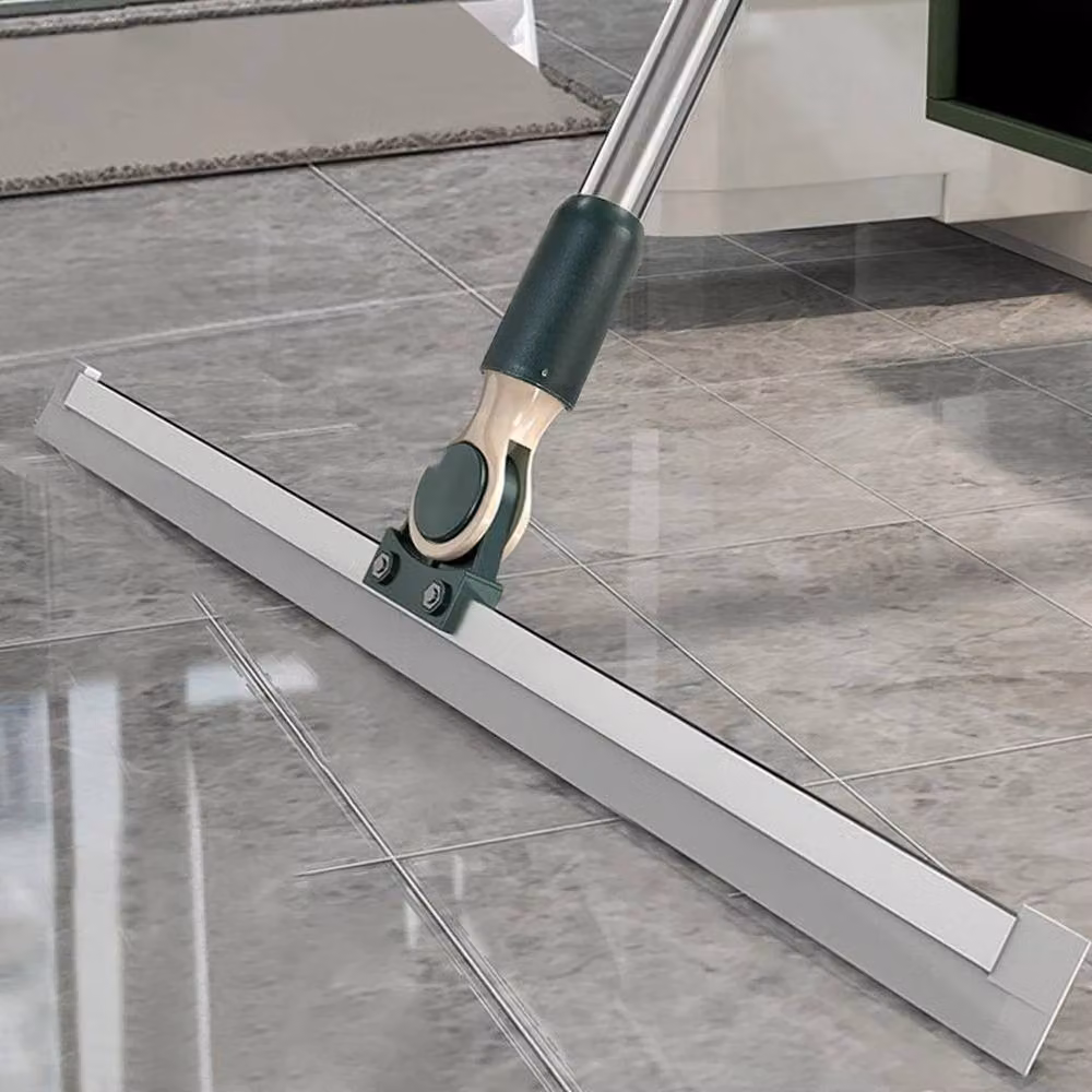 KORVIXA Silver Floor Squeegee with Long Handle and Scraper, 100 cm – 3