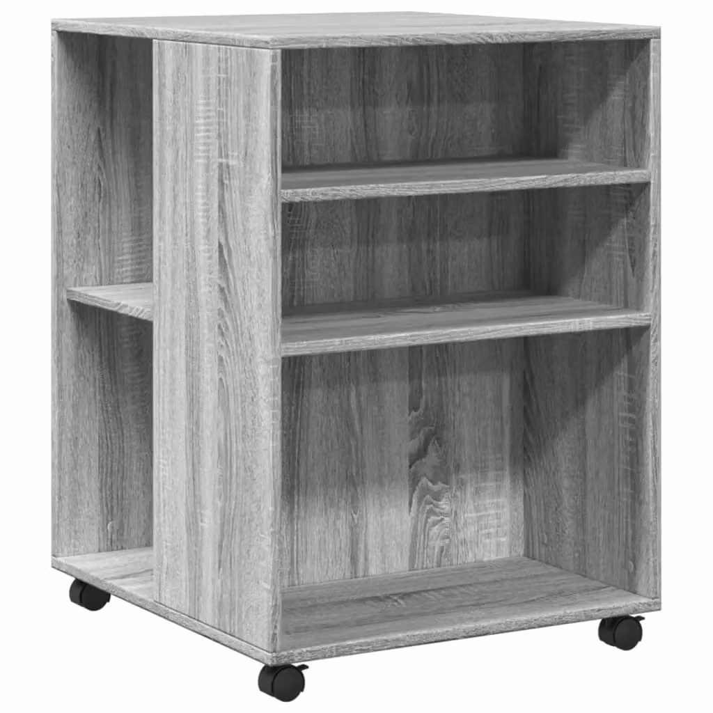 Berkfield Home Side Table with Wheels in Grey Sonoma, W: 55 cm, D: 60 cm, H: 78 cm – 2